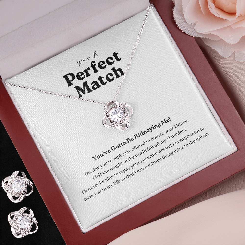 ShineOn Fulfillment Jewelry Kidney Donor Perfect Match Necklace and Earring Set