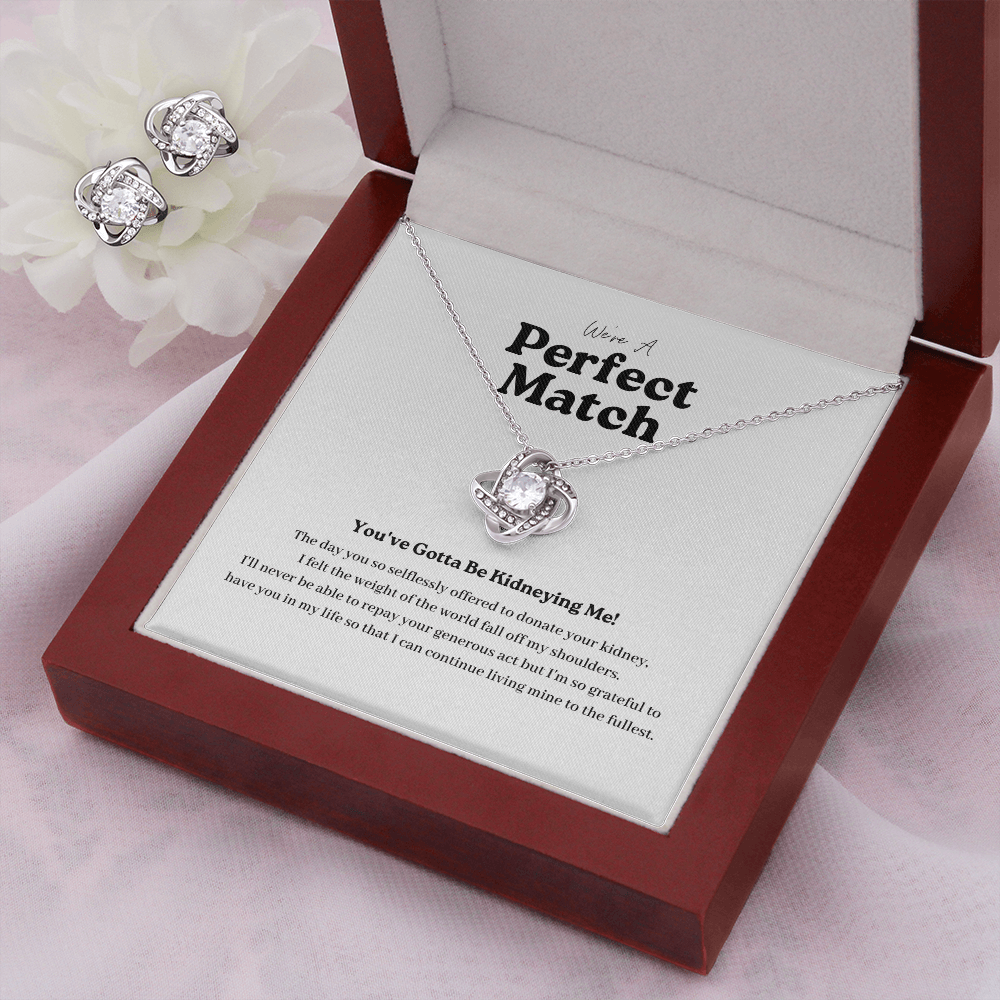 ShineOn Fulfillment Jewelry Kidney Donor Perfect Match Necklace and Earring Set
