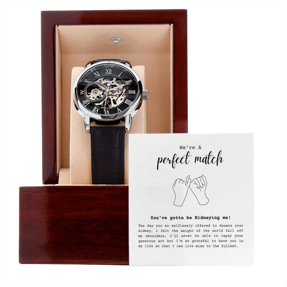 ShineOn Fulfillment Jewelry Kidney Donor Perfect Match Openwork Watch