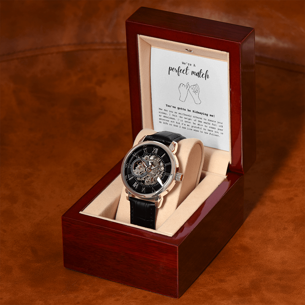 ShineOn Fulfillment Jewelry Kidney Donor Perfect Match Openwork Watch