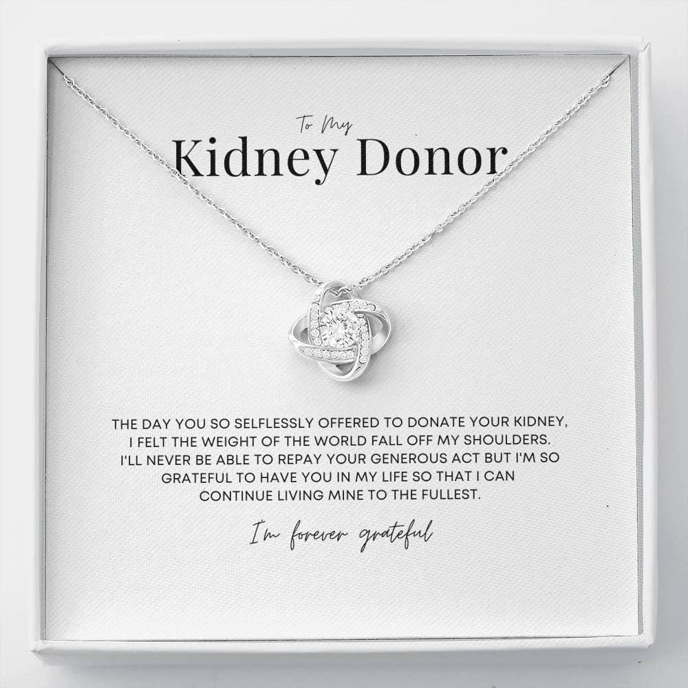 ShineOn Fulfillment Jewelry Standard Box Kidney Donor Thank You Necklace