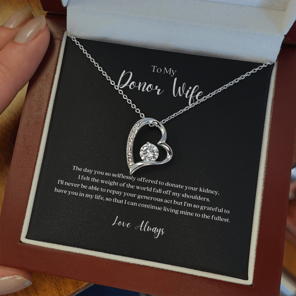 ShineOn Fulfillment Jewelry Mahogany Style Luxury Box Kidney Donor Wife Forever Love Necklace