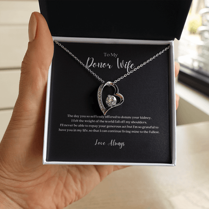 ShineOn Fulfillment Jewelry Standard Box Kidney Donor Wife Forever Love Necklace