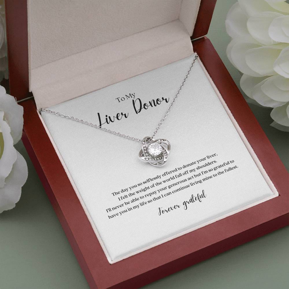 ShineOn Fulfillment Jewelry Mahogany Style Luxury Box Liver Donor Gift Gratitude Pendant Necklace