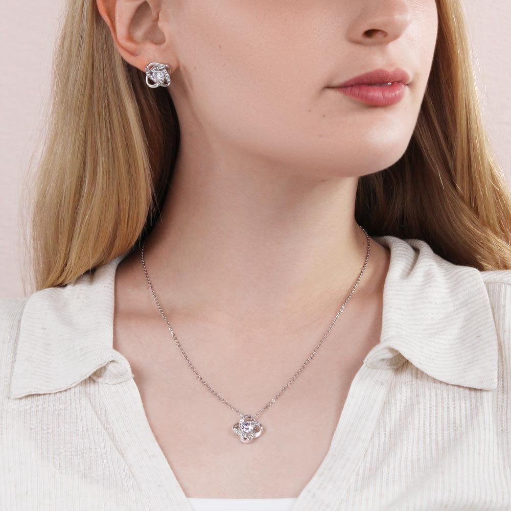 ShineOn Fulfillment Jewelry Liver Donor Knot Necklace and Earring Set