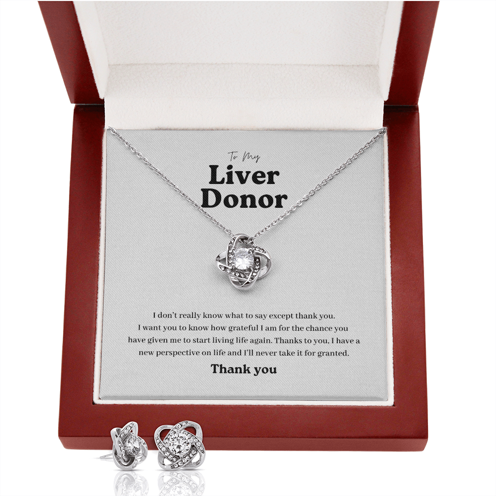 ShineOn Fulfillment Jewelry Liver Donor Knot Necklace and Earring Set
