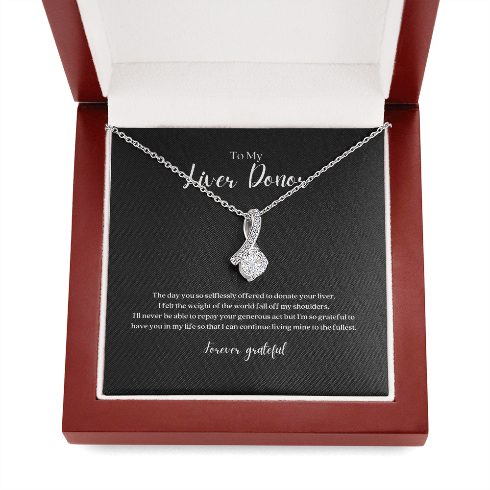 ShineOn Fulfillment Jewelry Liver Donor Ribbon Pendant Necklace