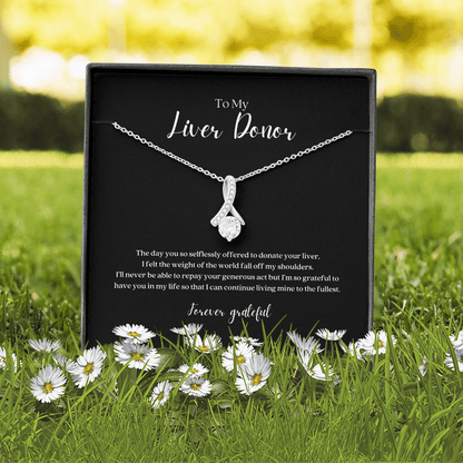 ShineOn Fulfillment Jewelry Liver Donor Ribbon Pendant Necklace