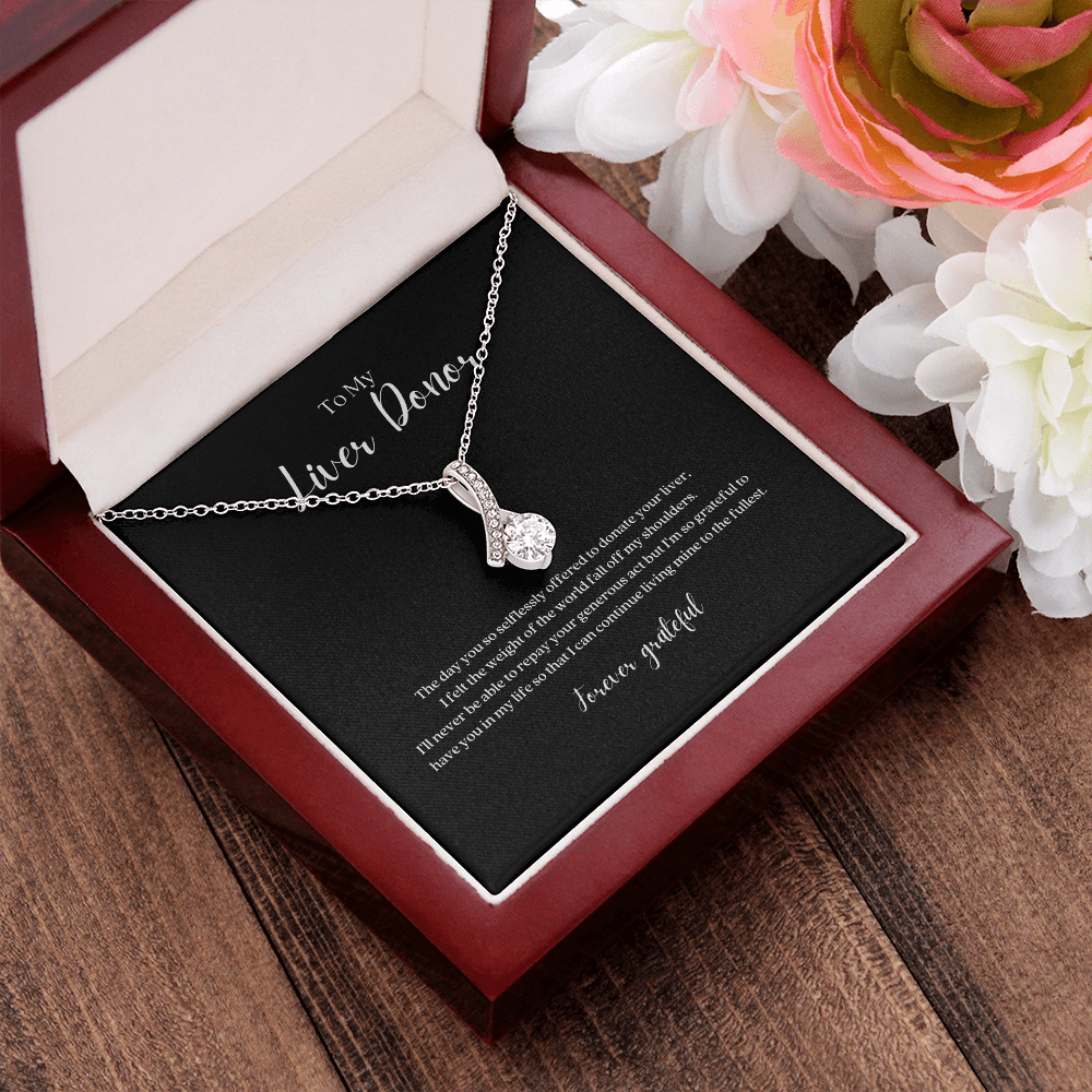 ShineOn Fulfillment Jewelry Liver Donor Ribbon Pendant Necklace