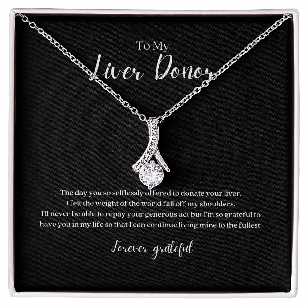 ShineOn Fulfillment Jewelry Standard Box Liver Donor Ribbon Pendant Necklace