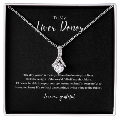 ShineOn Fulfillment Jewelry Standard Box Liver Donor Ribbon Pendant Necklace