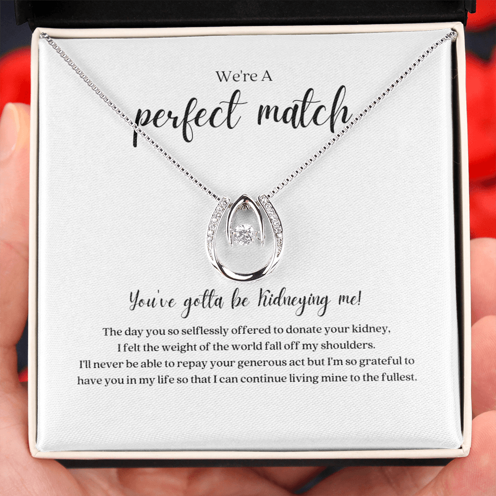 ShineOn Fulfillment Jewelry Standard Box Lucky In Life Perfect Match Kidney Donor Pendant Necklace