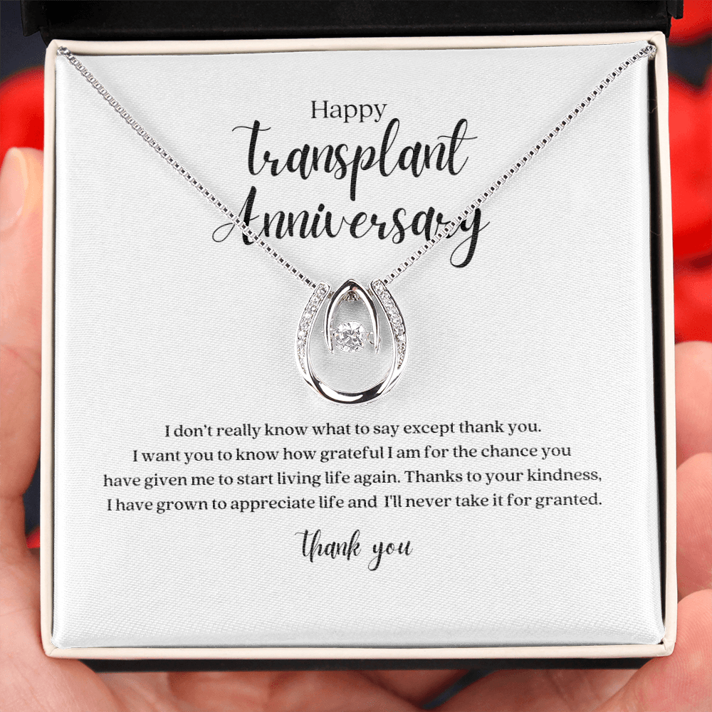 ShineOn Fulfillment Jewelry Standard Box Lucky In Life Transplant Anniversary Pendant Necklace
