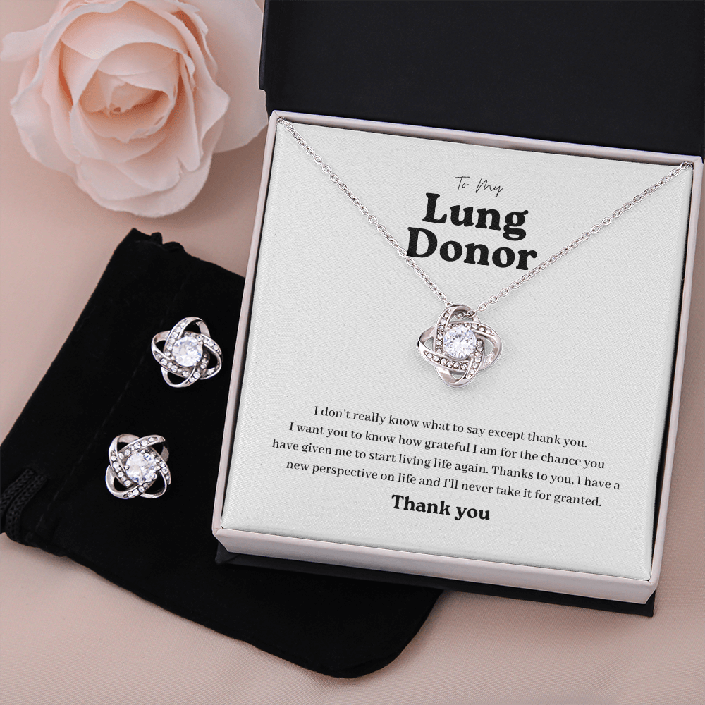 ShineOn Fulfillment Jewelry Standard Box Lung Donor Knot Necklace and Earring Set