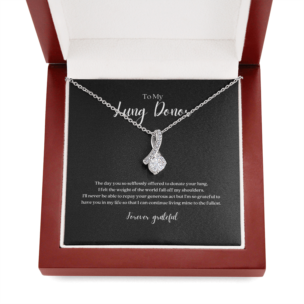 ShineOn Fulfillment Jewelry Lung Donor Ribbon Pendant Necklace