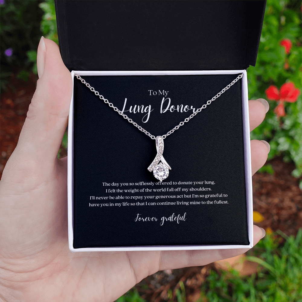 ShineOn Fulfillment Jewelry Lung Donor Ribbon Pendant Necklace