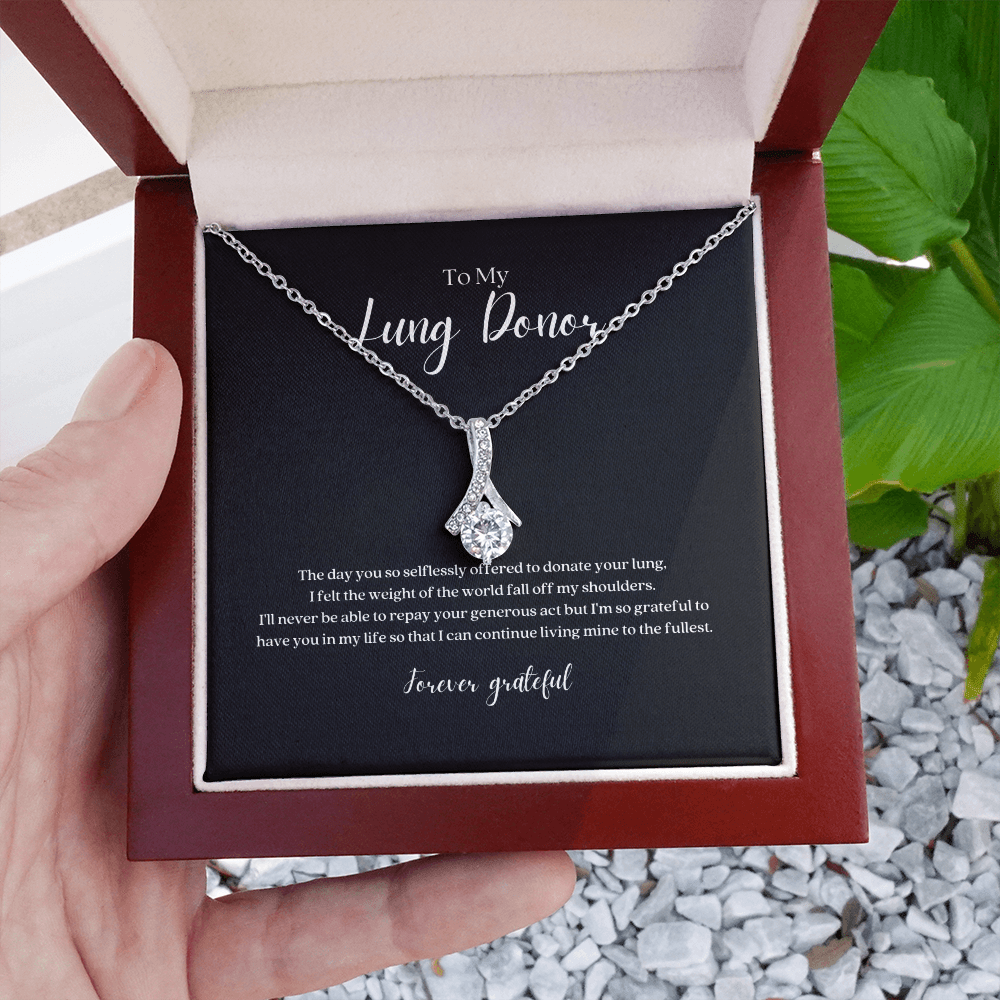 ShineOn Fulfillment Jewelry Lung Donor Ribbon Pendant Necklace