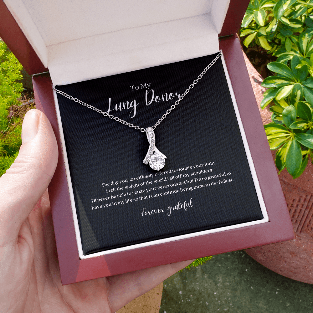 ShineOn Fulfillment Jewelry Lung Donor Ribbon Pendant Necklace