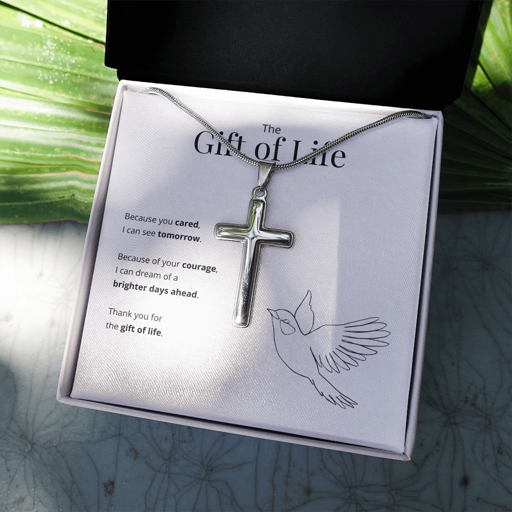ShineOn Fulfillment Jewelry Organ Donor Gift of Life Artisan Cross Necklace