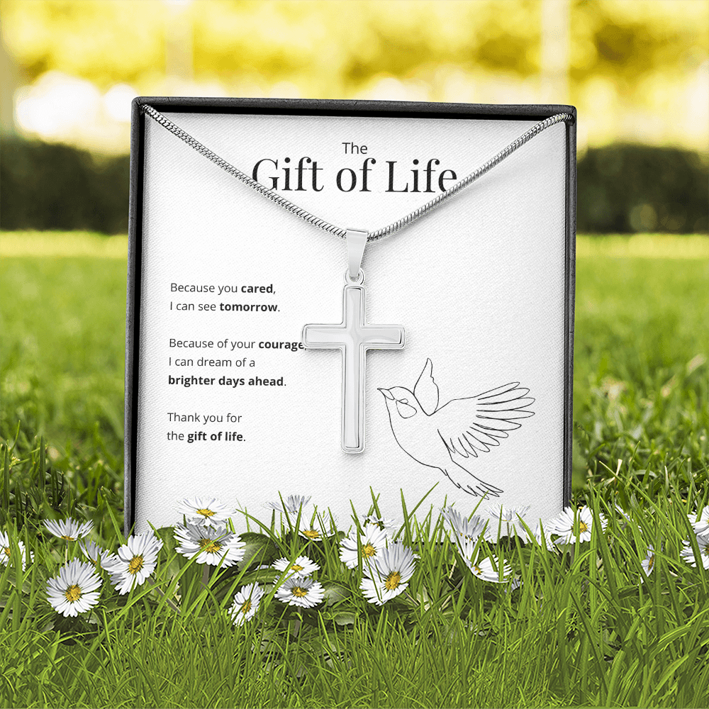 ShineOn Fulfillment Jewelry Organ Donor Gift of Life Artisan Cross Necklace