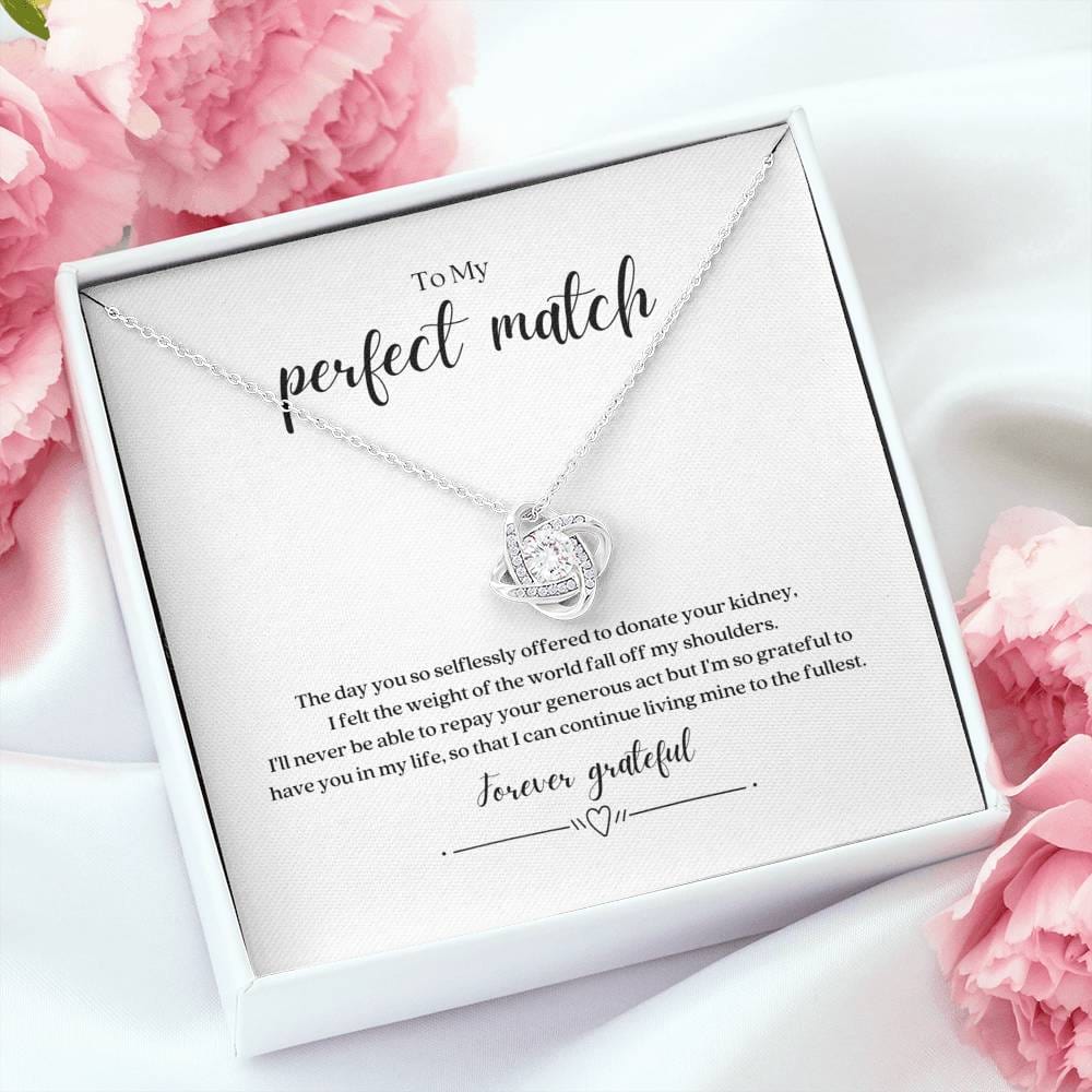 ShineOn Fulfillment Jewelry Perfect Match Kidney Donor Knot Necklace
