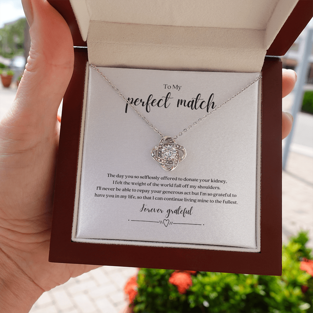 ShineOn Fulfillment Jewelry Perfect Match Kidney Donor Knot Necklace