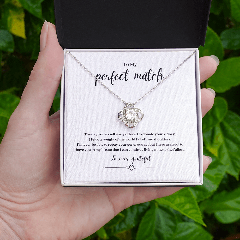 ShineOn Fulfillment Jewelry Perfect Match Kidney Donor Knot Necklace