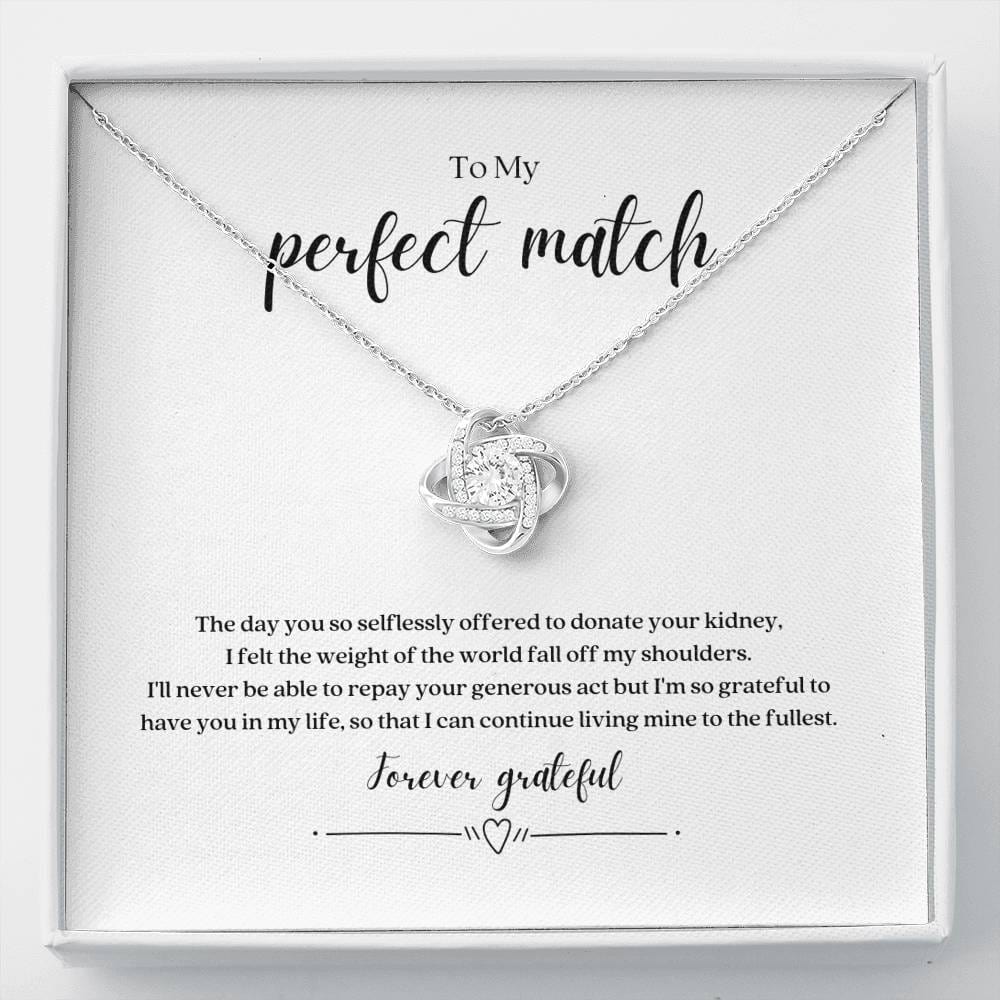 ShineOn Fulfillment Jewelry Standard Box Perfect Match Kidney Donor Knot Necklace