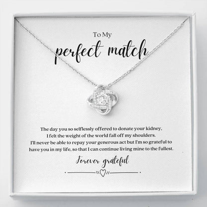 ShineOn Fulfillment Jewelry Standard Box Perfect Match Kidney Donor Knot Necklace