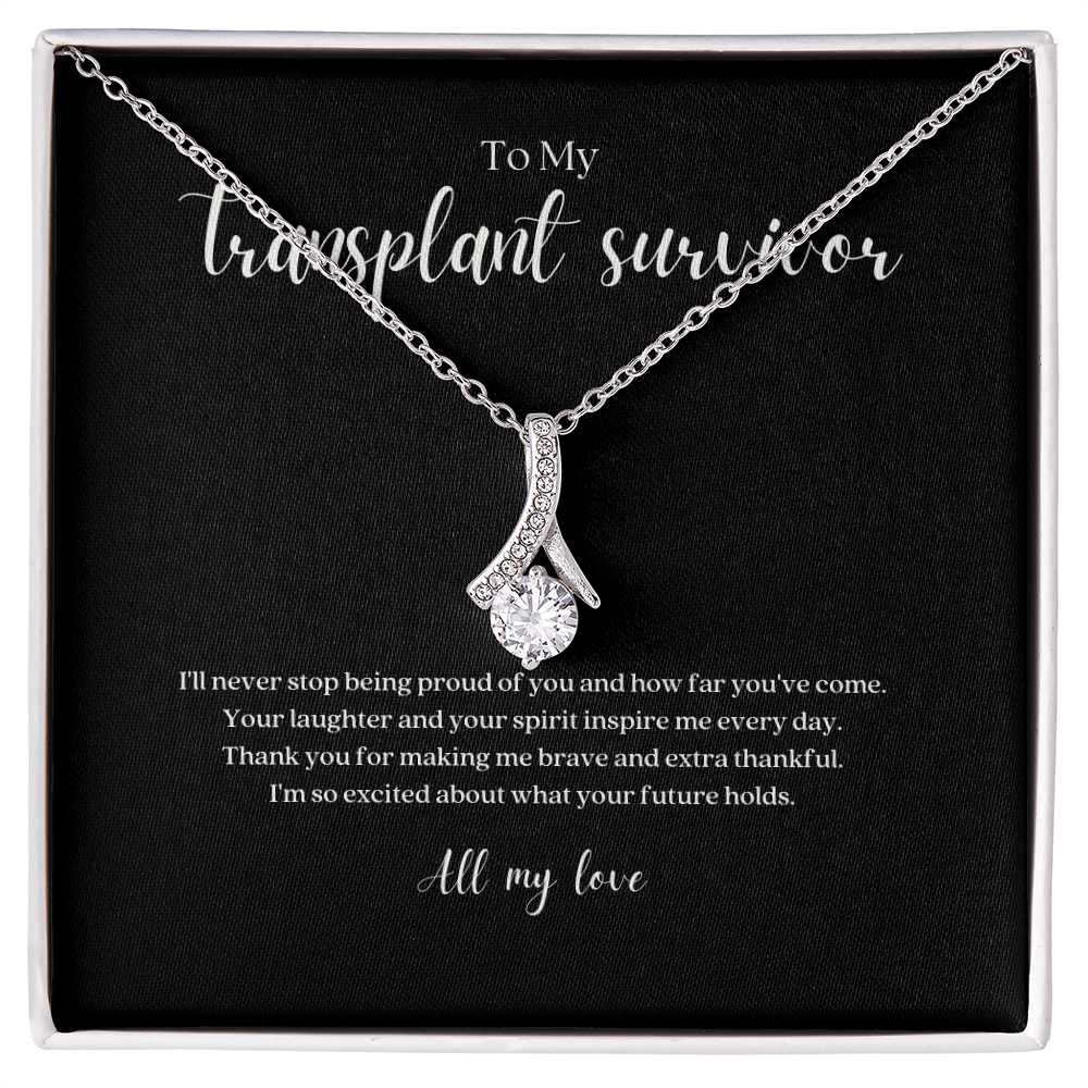 ShineOn Fulfillment Jewelry Standard Box Transplant Survivor Ribbon Pendant Necklace